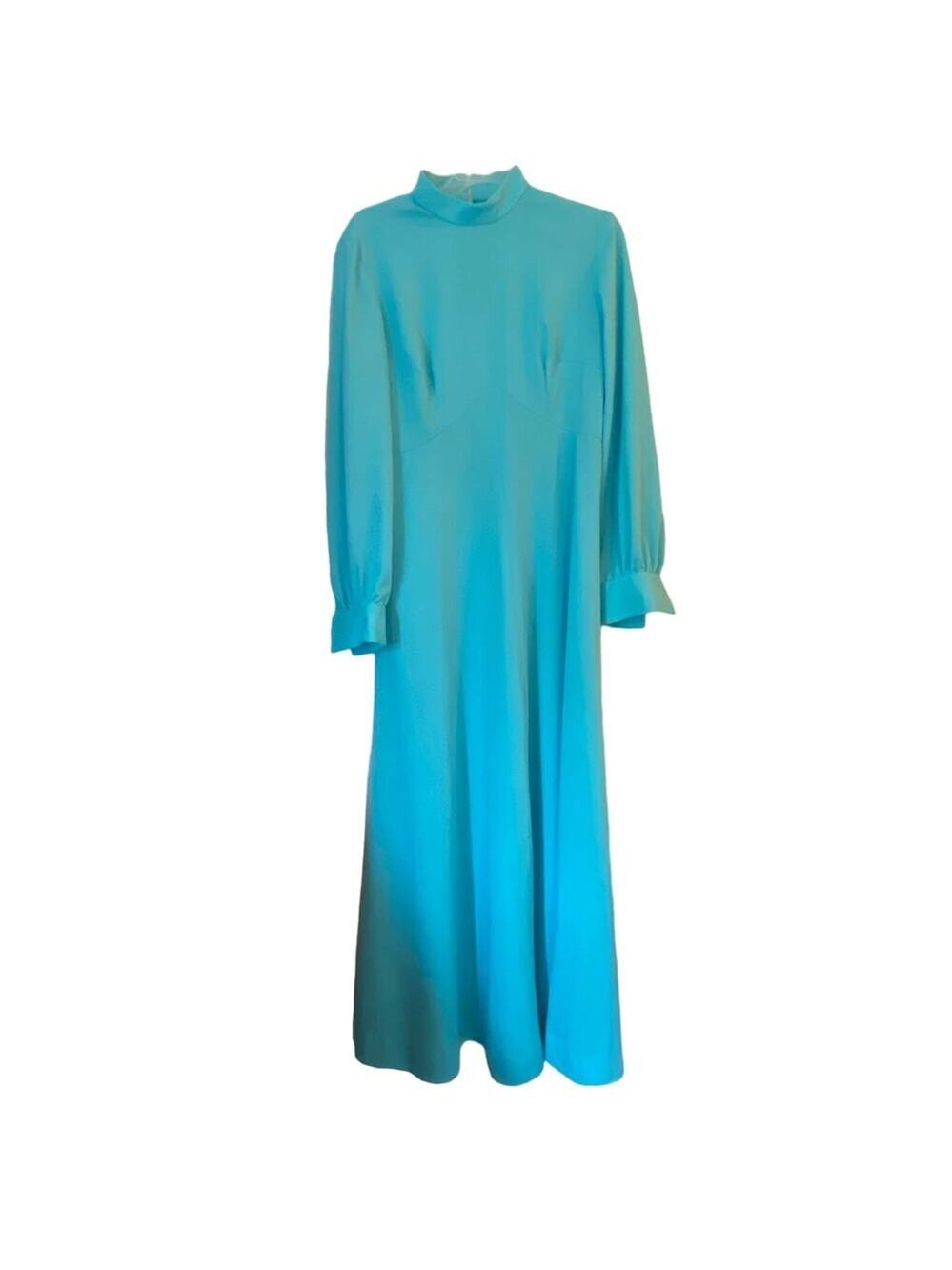 Vintage 1970's blue long sleeved maxi mumu modesty